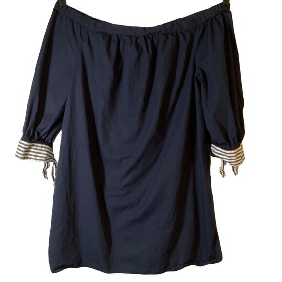 crown & ivy Dresses & Skirts - Crown & Ivy Off Shoulder Mini Dress/Top L, Blue, 3/4 Tie Sleeves, Sexy Sailor